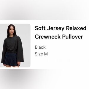 Lululemon soft jersey relaxed crew neck pullover, size M